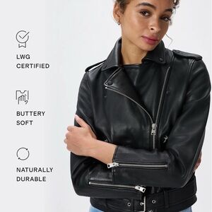 Quince Women's Black Leather Jacket